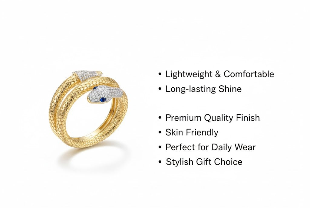 Yellow Gold Snake Wrap Bracelet with Diamond Pavé and Sapphire Eyes by Surogya