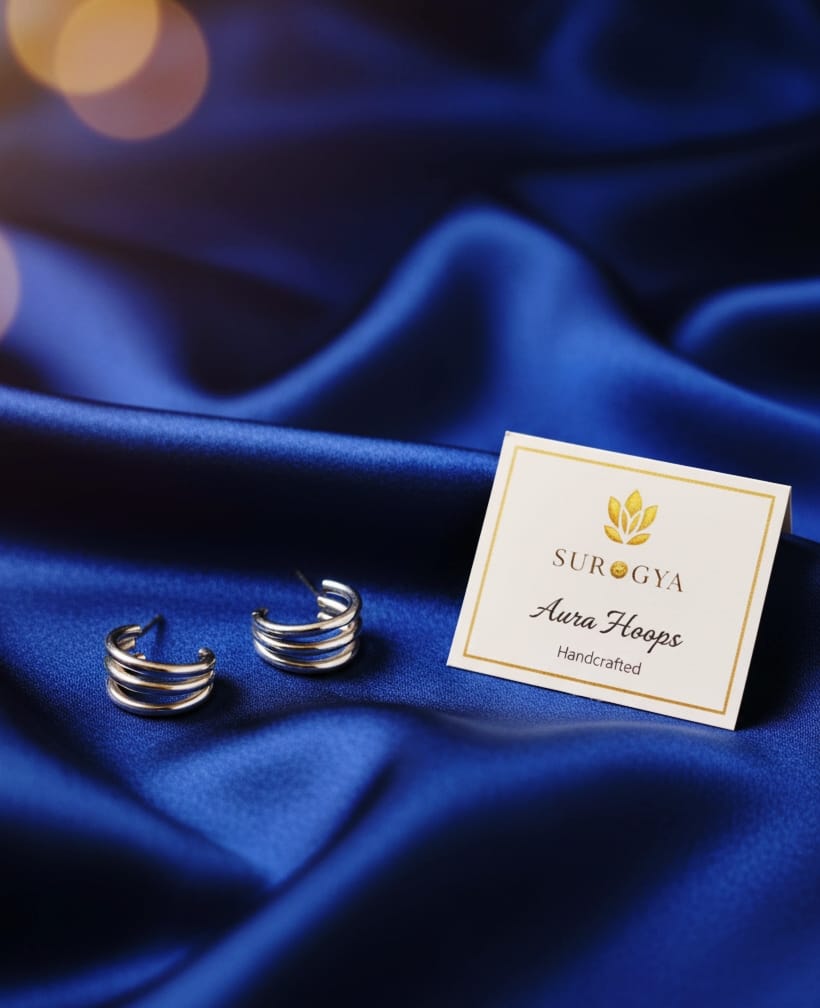 The Aura Hoops: Sleek Handcrafted Multi-Band Silver Earrings