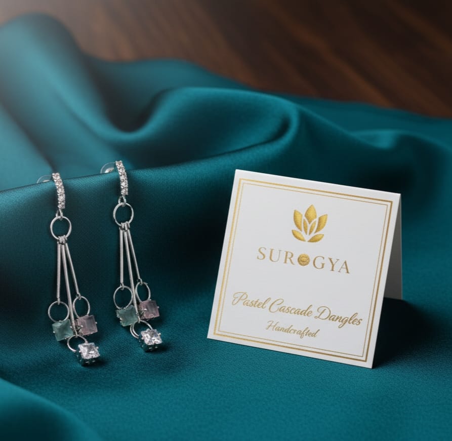 Elegant Pastel Cascade Dangles in Sterling Silver with Zircon Accents