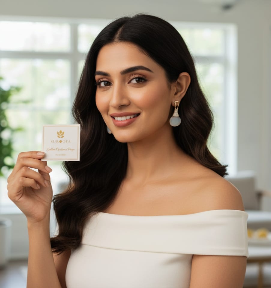 Surogya Golden Opulence Drops - Handcrafted Opalite & Zircon Earrings