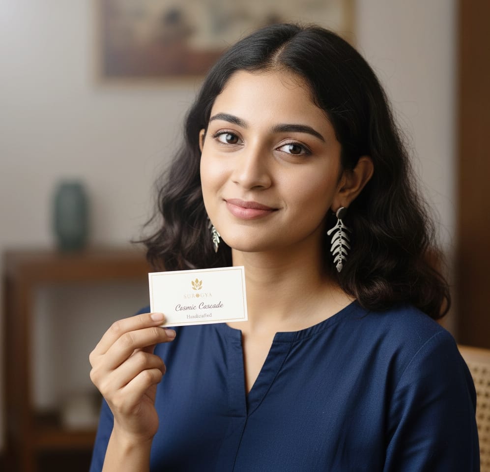 Surogya Minimalist Silver-Tone Dangle Earrings | Cosmic Cascade Collection