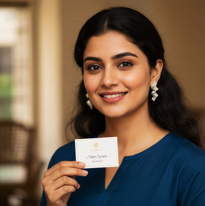 Surogya Handcrafted Silver Spirals Stud Earrings