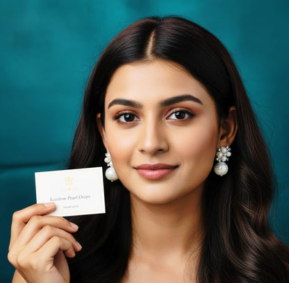 Surgya Rainbow Pearl Drops: Handcrafted Elegance