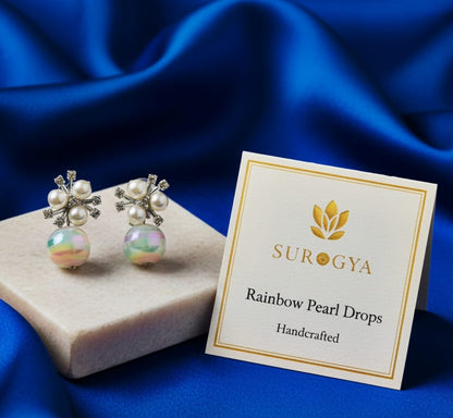 Surgya Rainbow Pearl Drops: Handcrafted Elegance