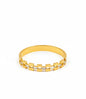 Women's Link Style Gold Bangle with Baguette Cut CZ Stones by Surogya