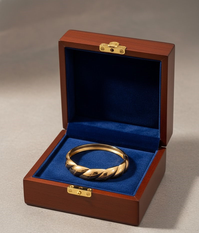 Surogya Anti-Tarnish Gold-Plated Twisted Ring | Chunky Rope Band for Women | Stacking Jewelry