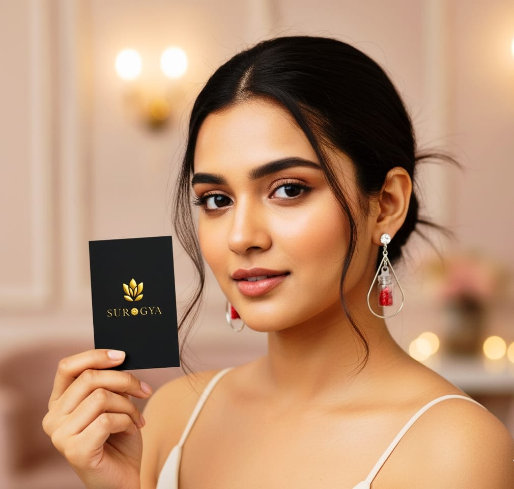 Crystal Stud Teardrop Hoop Earrings with Miniature Glitter Vials