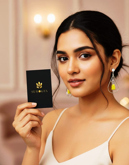 Tear Drop Vial Earrings with Miniature Yellow Beads, Whimsical 'Bottled Sunshine' Earrings