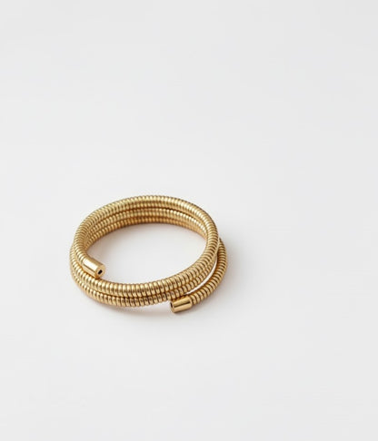 Surogya special Chunky Gold-Tone Coil Wrap Bracelet | Modern Spiral Statement Bangle