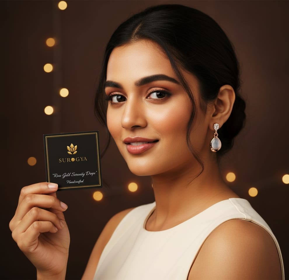 Rose Gold Plated Serenity Drops with Cat-Eye Stone and Sparkling Accents