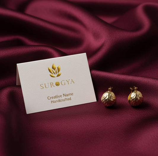 Chic Gold-Toned Cutwork Bud Earrings by Surogya