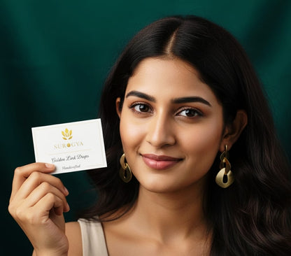 Surogya Anti-Tarnish Handcrafted Golden Link Drops Earrings