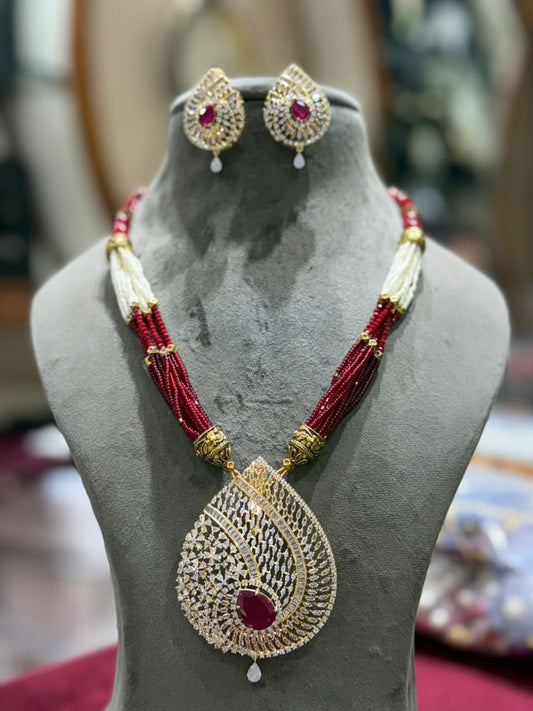 Surogya Stylish Heavy Look Necklace with Earrings Set.