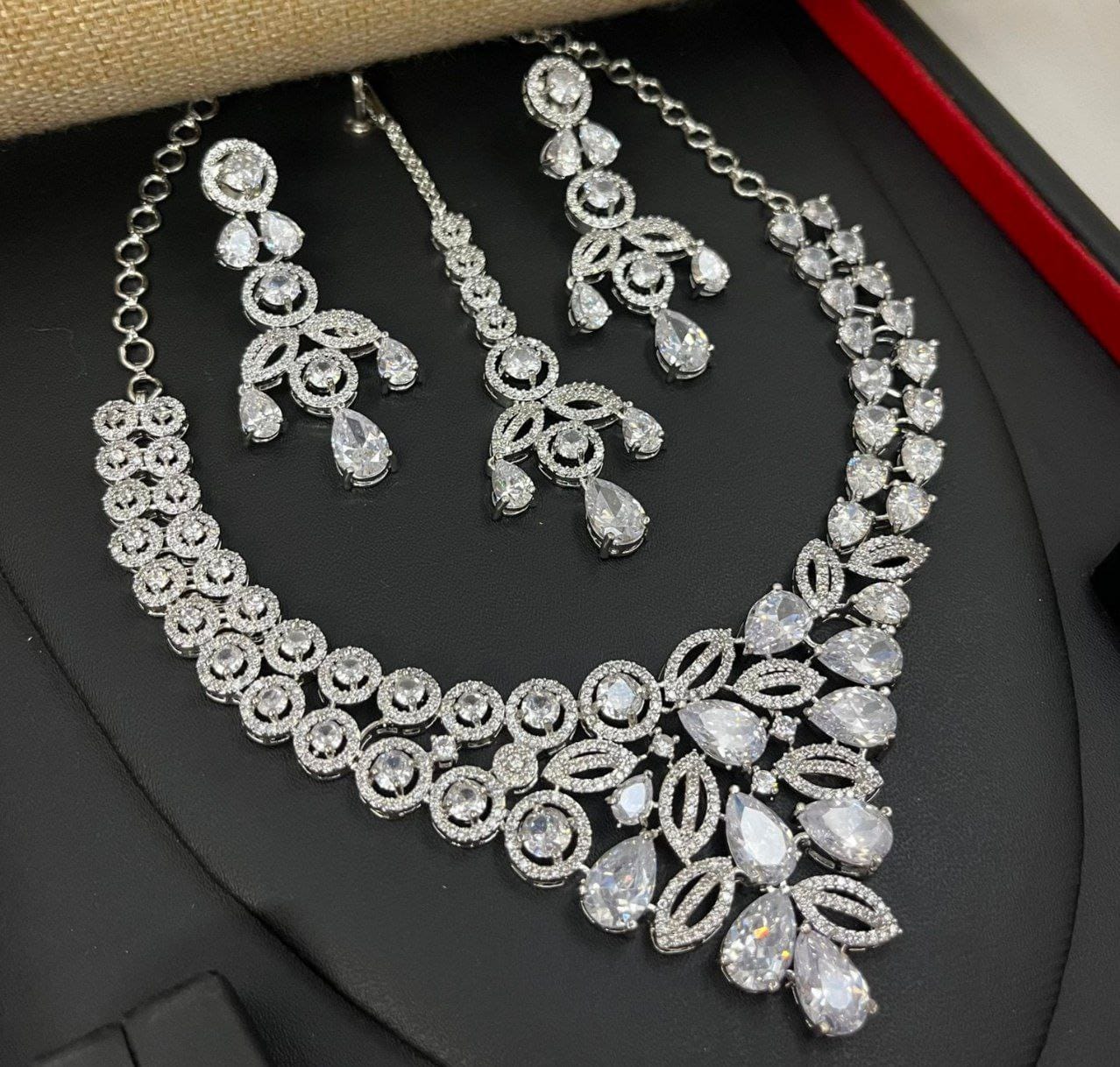 Surogya Wedding & Party Wear Necklace with Earrings
