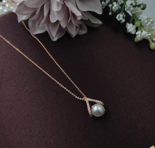 Modern Solitaire Look Pendant with Chain