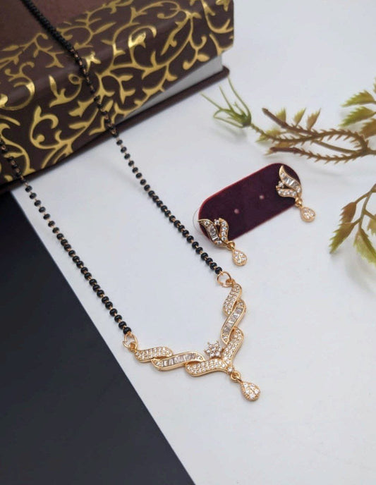 Surogya Traditional Black Beads Gold Plated Mangalsutra