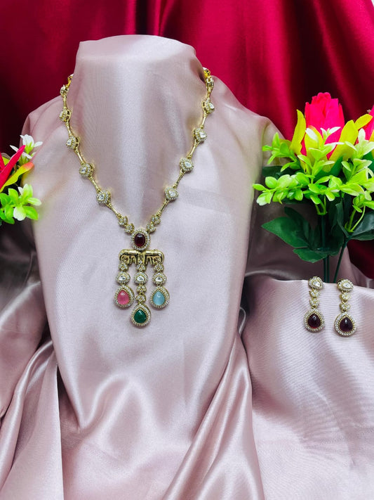 Surogya Stylish Party Wear Necklace & Earrings Set