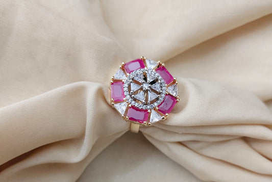 Surogya AD Stone Party Wear Ring