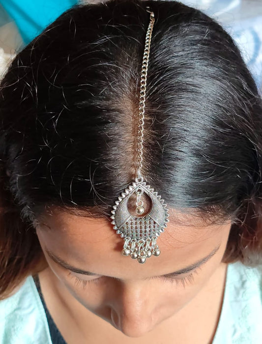 Stylish Party Wear Silver Maang Tikka