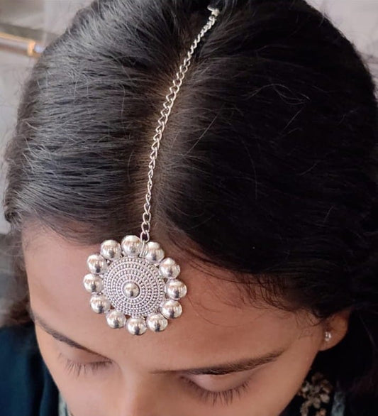 Lightweight Silver Plated Maang Tikka